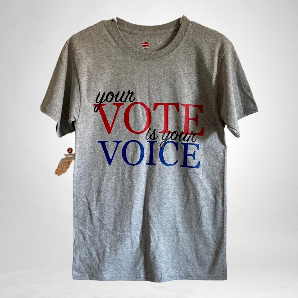 CUSTOM GREY YOUR VOTE YOUR VOICE SHORT SLEEVE T SHIRT